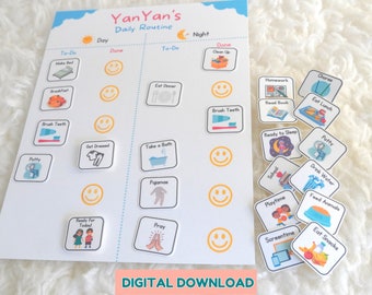 Personalized Kids Chore Chart: Daily Routine, Responsibilities (PDF)