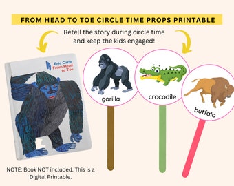 From Head to Toe Circle Time Props | Speech Therapy Materials| Toddler, Preschool and Kindergarten Story Re-Tell Reading Aloud | Eric Carle