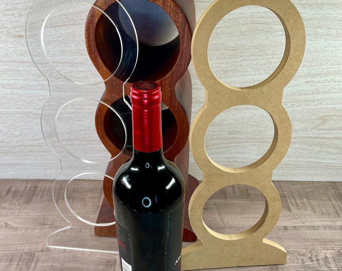 3 Bottle Wine Rack Router Template. Clear Cast Acrylic or MDF ...