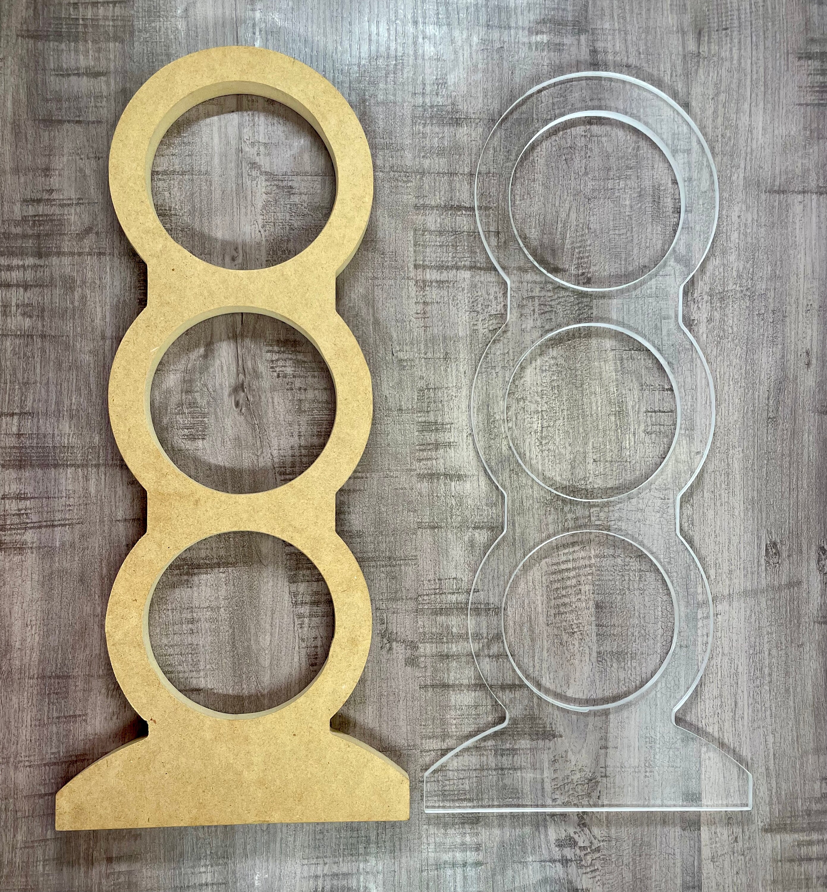 Wine Glass Rack Router Bit 3 Bottle Wine Rack Router Template. Clear Cast Acrylic or MDF ...