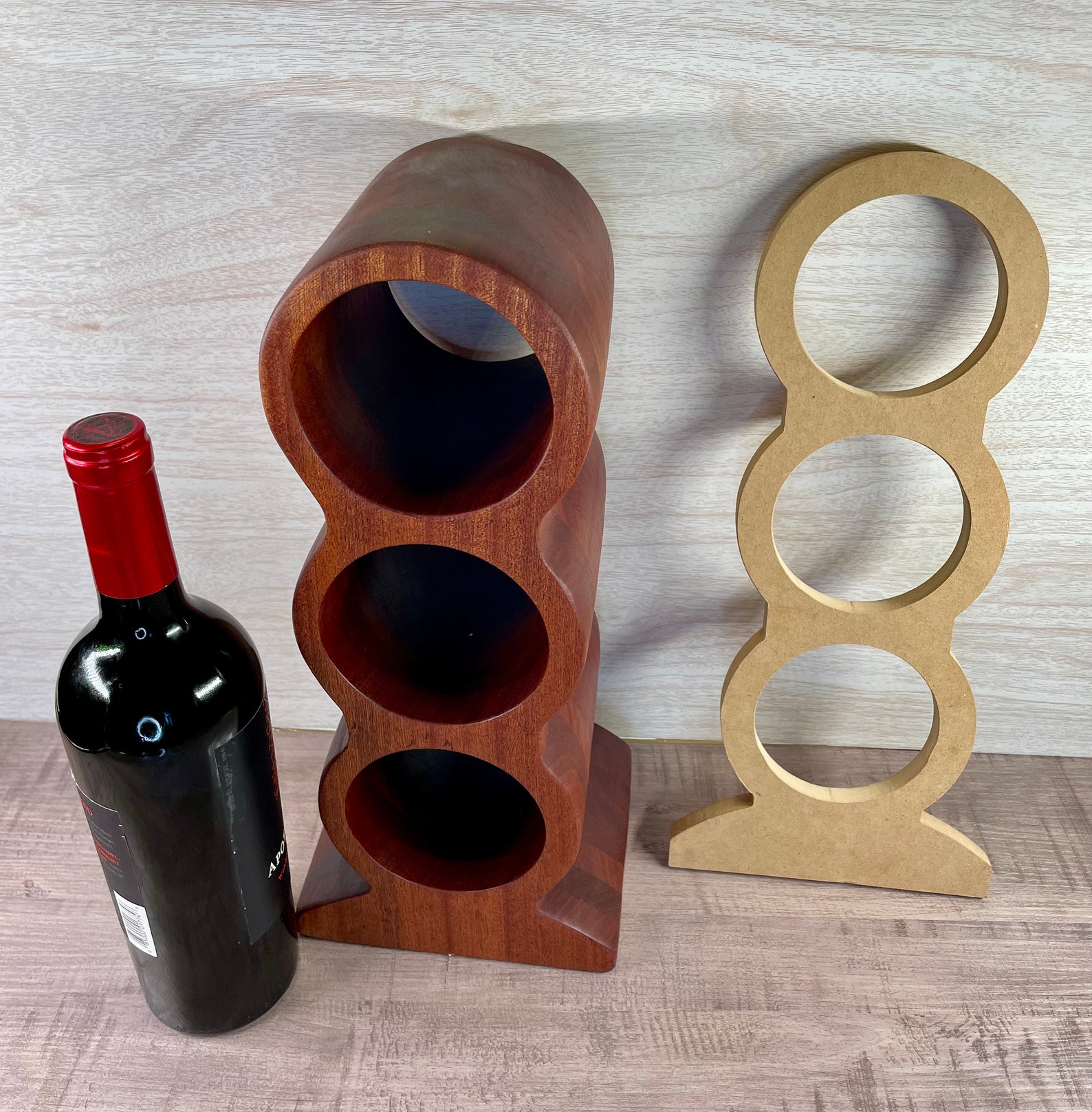3 Bottle Wine Rack Router Template. Clear Cast Acrylic or MDF ...
