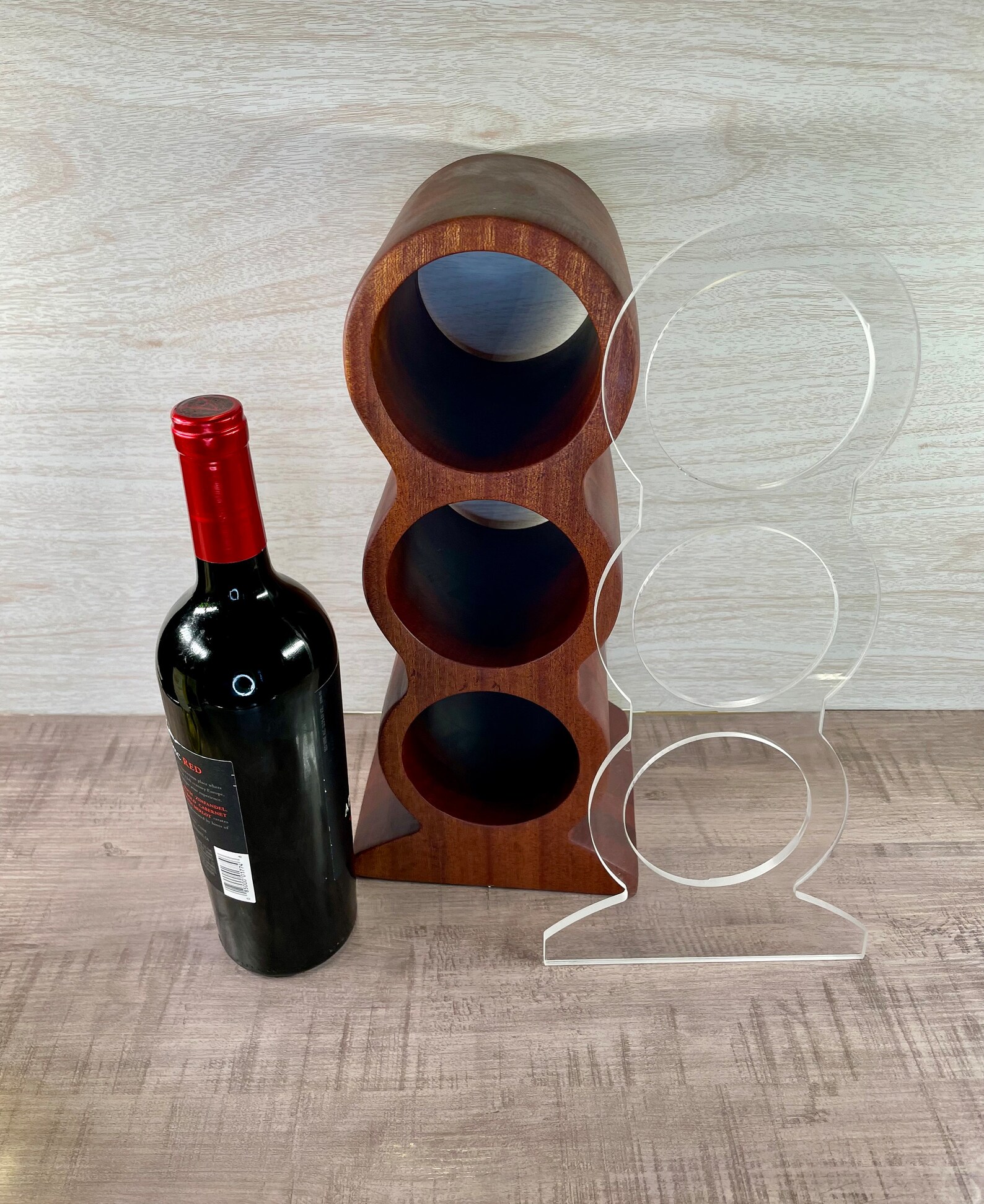 3 Bottle Wine Rack Router Template. Clear Cast Acrylic or MDF, Woodworking Template, Woodworking