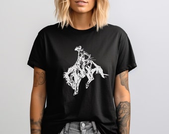 Vintage Cowboy Graphic T-Shirt: Retro Western Rodeo Unisex Shirt