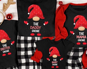 Benutzerdefinierte Weihnachtswichtel, benutzerdefinierte Weihnachtsname Gnomfamilie Shirt, passendes Gnomhemd, Weihnachtsgeschenke, Familie Passende Weihnachtshemden