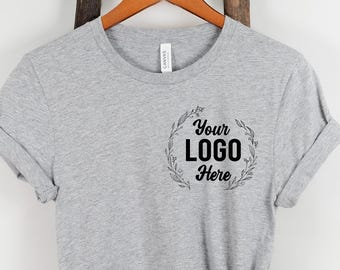 Custom Logo Shirts, Personalized Business Tees with Front & Back Logo, Matching Group Gifts, Company Brand T-Shirts, Custom Pocket Print Tee