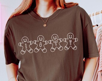 Lebkuchen Keks Shirt, Weihnachtsgeschenk für Bäcker, Urlaub im Urlaub, Cookie Liebhaber Crewneck, Süßes Weihnachten Foodie Tee, Ästhetische Weihnachtskleidung