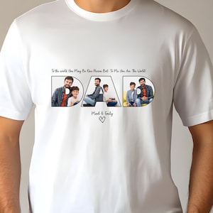 Custom Father&#39;s Day Photo Shirt, Custom Dad Birthday Shirt, Personalised Dad Photo Tee,  Dad with His Kids, Dad Birthday Gifts, Gift for Dad