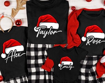 Passende Familien-Weihnachtshemden, passendes Noel-Familiengeschenk, Weihnachts-T-Shirt, Familien-Weihnachtshemd, passende Weihnachts-T-Shirts, benutzerdefinierter Name-Weihnachts-T-Shirt