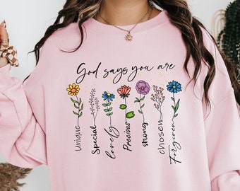 Wildblumen Bibel Vers Sweatshirt: Retro Christian Hoodie