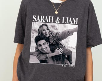 Personalisiertes Paar Shirt, Benutzerdefinierte Foto Verlobung Shirt, Hochzeitstag Geschenk, Paar Geschenk, Vintage Paar Bild Shirt, Valentines
