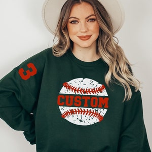 Custom Baseball Sweatshirt, Baseball Mom Crewneck, Baseball Sweatshirt, Baseball Hoodie, Personalized Baseball Hoodie, Baseball Sweatshirt