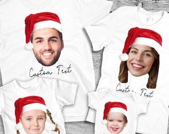 Benutzerdefiniertes Weihnachtsfoto-Sweatshirt, Gesichtshemd, Weihnachtsgeschenk, Benutzerdefiniertes T-Shirt Familienurlaubsfoto, personalisierte Bild Weihnachtsgeschenke