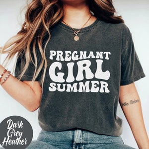 Koszulka letnia dla ciężarnej dziewczyny, wygodna koszulka dla przyszłej mamy, prezent na baby shower, ogłoszenie o narodzinach dziecka, zabawny prezent dla nowej mamy, ujawnienie ciąży