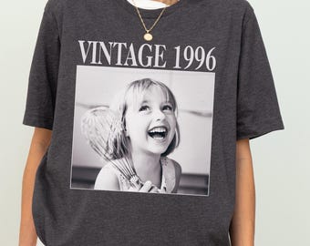Personalisiertes Vintage Foto und Jahr Shirt, Benutzerdefiniertes Bild Geburtstagsshirt, Retro 30.Geburtstagsshirt, Geschenk zum 30. Geburtstag, Geschenk zum 40. Geburtstag