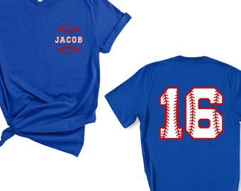 Personalisiertes Baseball-Shirt, personalisiertes Team-Shirt mit Name und Nummer, personalisiertes Baseball-T-Shirt, personalisiertes Sportgeschenk, personalisiertes Baseball-Jersey