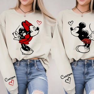 Mickey and Minnie Love Sweatshirt - Etsy
