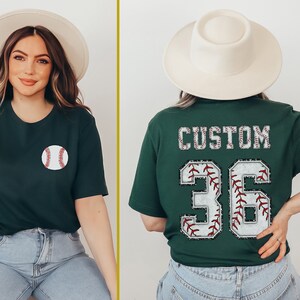 Two-sided Baseball Tshirt With Custom Number And Name, Sports Shirt, Baseball Mom Tee, Baseball Team Shirt, Personalized Baseball Gifts