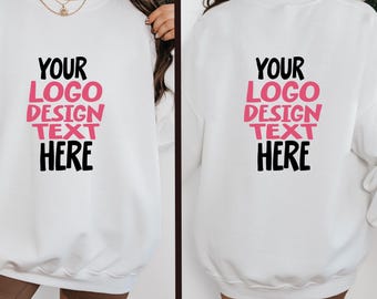 Personalisiertes Sweatshirt mit Ihrem Design, personalisiertes Logo Rundhalsausschnitt, minimalistischer benutzerdefinierter Text-Pullover, ästhetischer Geschäftslogo-Hoodie, Team-Geschenk
