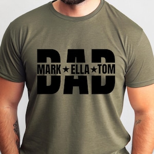 Personalized Dad T shirt, Custom Kids Name Dad Shirt, Gift for Fathers Day Shirt, Gift for Grandpa, New Dad Shirt, Birthday Gift for Dads