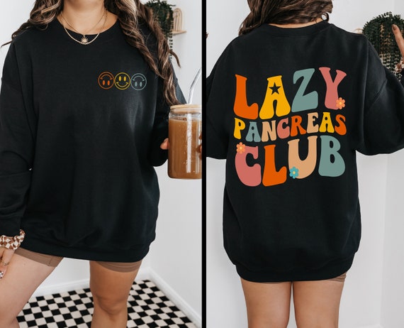 Lazy Pancreas Club Hoodie: Type 1 Diabetes Awareness Sweatshirt