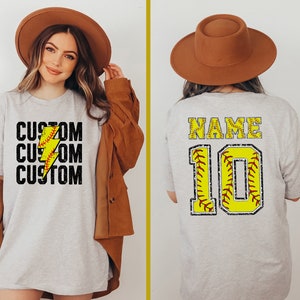 Custom Softball Shirt: Personalized Name & Number, Baseball Mom Tee