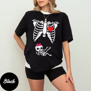 Skeleton Halloween Maternity Shirt, Funny Pregnancy Announcement 2024 TShirt, Fall Mama to Be Gift, Spooky Pregnant Costume, New Mommy Tee