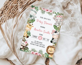 Baby shower - safari party invitation