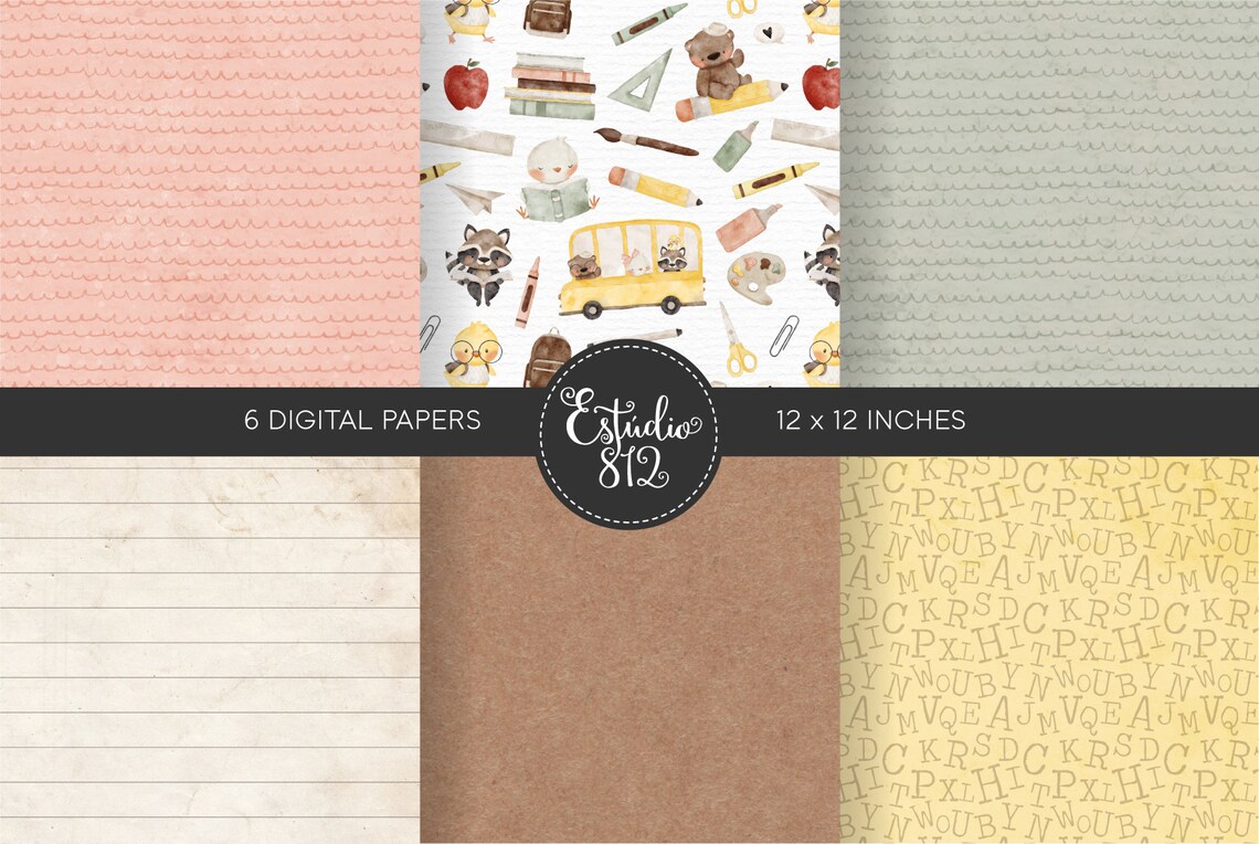 Back to School 2 Clipart, Teacher Watercolor Digital Clipart, Planner ...