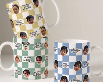Meilleure tasse rétro personnalisée avec photo de petits-enfants, cadeau de fête des pères personnalisé des petits-enfants, tasse à café d'appréciation de grand-père