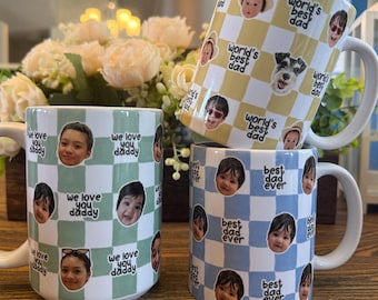 Best Dad Ever Custom Baby Photo Retro Mug, Personalized Father's Day Gift, First Time Daddy Appreciation, Dad's Birthday Present