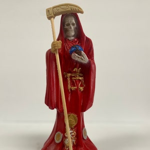 Santa Muerte Statue Red