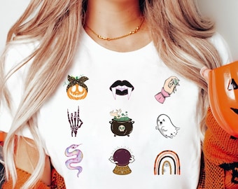 GRAPHIC Halloween shirt, Spooky Halloween shirt, Scary Halloween shirt , Funky Retro Halloween top, Trendy Spooky season T-shirt