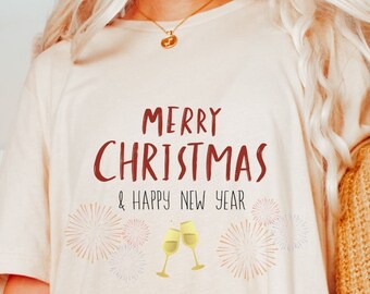 New year & Christmas T-shirt, Christmas Tree Shirt, New years eve Shirt, Holiday season tee, Christmas time t outfit, Happy new year