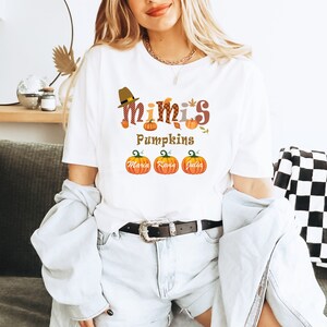 Personalized Nana Shirt,Nana&#39;s Little Pumpkins Halloween Shirt,Custom Nickname Grandma Mimi Nana Tee with Kidname,Autumn Grandma Pumpkin tee