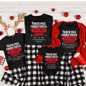 Custom North Pole Correctional Family Christmas Shirts
