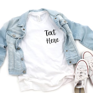 Customized Left Chest Script Shirt, Your Text Here Script Left Chest, Script Shirt, Gift Ideas, Custom Shirt, Custom Text, Lest Chest Text