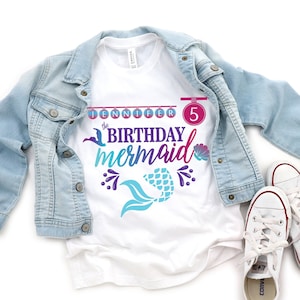 Mermaid Birthday Shirt,Mermaid Family Shirts,Mermaid Girl Birthday Party Matching tee,Mermaid Themed Birthday Personalized Tee,Mermaid Squad