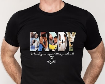 DADDY Photo Shirt,Custom Dad Shirt,Customized FATHER Day Gift,Personalized Gift for Father,Printable Father Day Photo Shirt,Grandpa Dad Gift