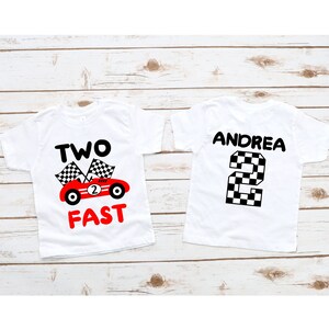 Two Fast Race Car shirt, CUSTOM Racecar Birthday shirt, Birthday boy shirt, Racecar birthday party, Race car t-shirt, Race car, Racing shirt