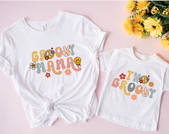 2nd Birthday Girl Shirt,Two Groovy,Groovy Mama Daddy,Retro Mommy and Me Shirt,Second Birthday Party,Boho Mom and Baby,Gift for Birthday Girl
