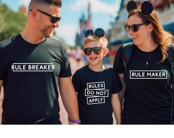 Funny Family Rules Shirt: Matching Rule Maker, Rule Breaker Tees