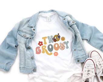 Two Groovy 2nd Birthday Shirt: Retro Family Matching Tee