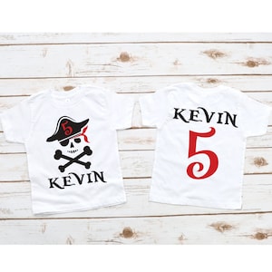 CUSTOM Pirate Birthday shirt, Kids pirate birthday shirt, Custom Age Name pirate shirt, 2nd 3th 4th birthday, Personalized boy pirate shirt