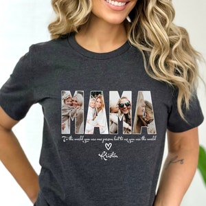 CUSTOM MAMA Photo Shirt, Customized Mother&#39;s Day Gift, Gift For Mama,Personalized Gift for MOM,Printable Mother Day Photo Shirt,Grandma Gift