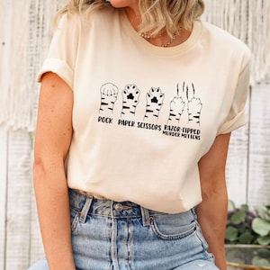 Rock Paper Scissors T-Shirt, Rock Paper Scissors Cat Paw Shirt, Cat Paw Tees,Razor Tipped Murder Mittens Shirt, Funny Cat Lover Saying Gift