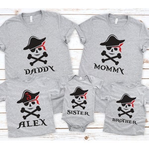 Pirate birthday shirts, CUSTOM pirate Family shirts, kids pirate shirt, custom pirate shirt, pirate Themed party, Family birthday boy tee