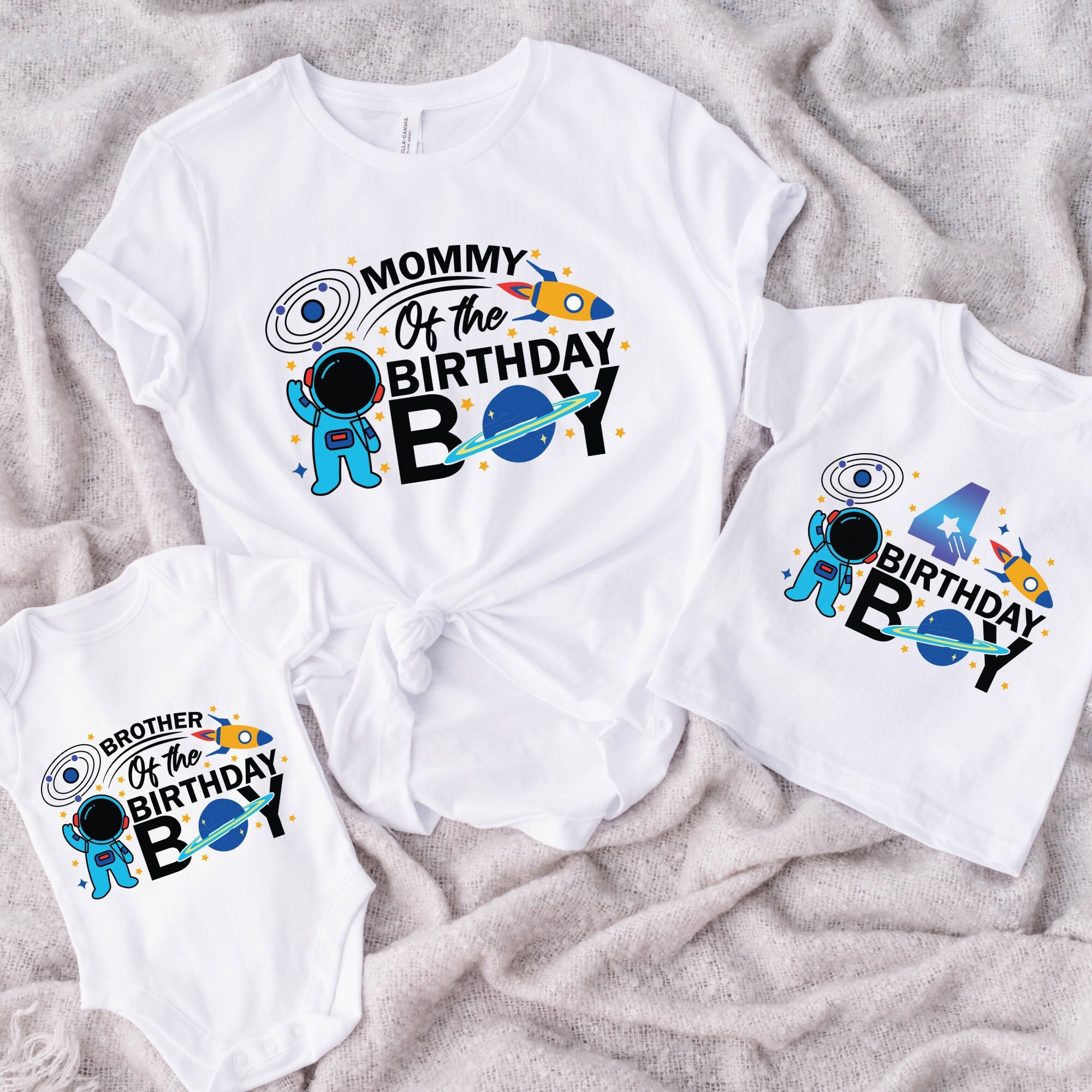 Astronaut Birthday Shirt: Family Matching Rocket Space Tee