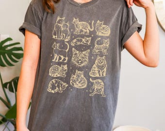 Comfort Colors 90s Cat Shirt: Retro Y2K Kitten Graphic Tee