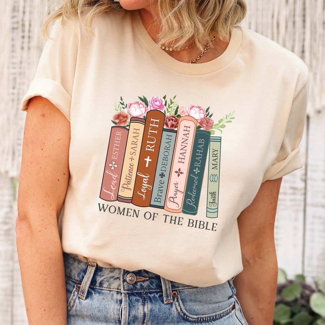 Women of the Bible T-shirt: Floral Book Design, Christian Tee - Etsy