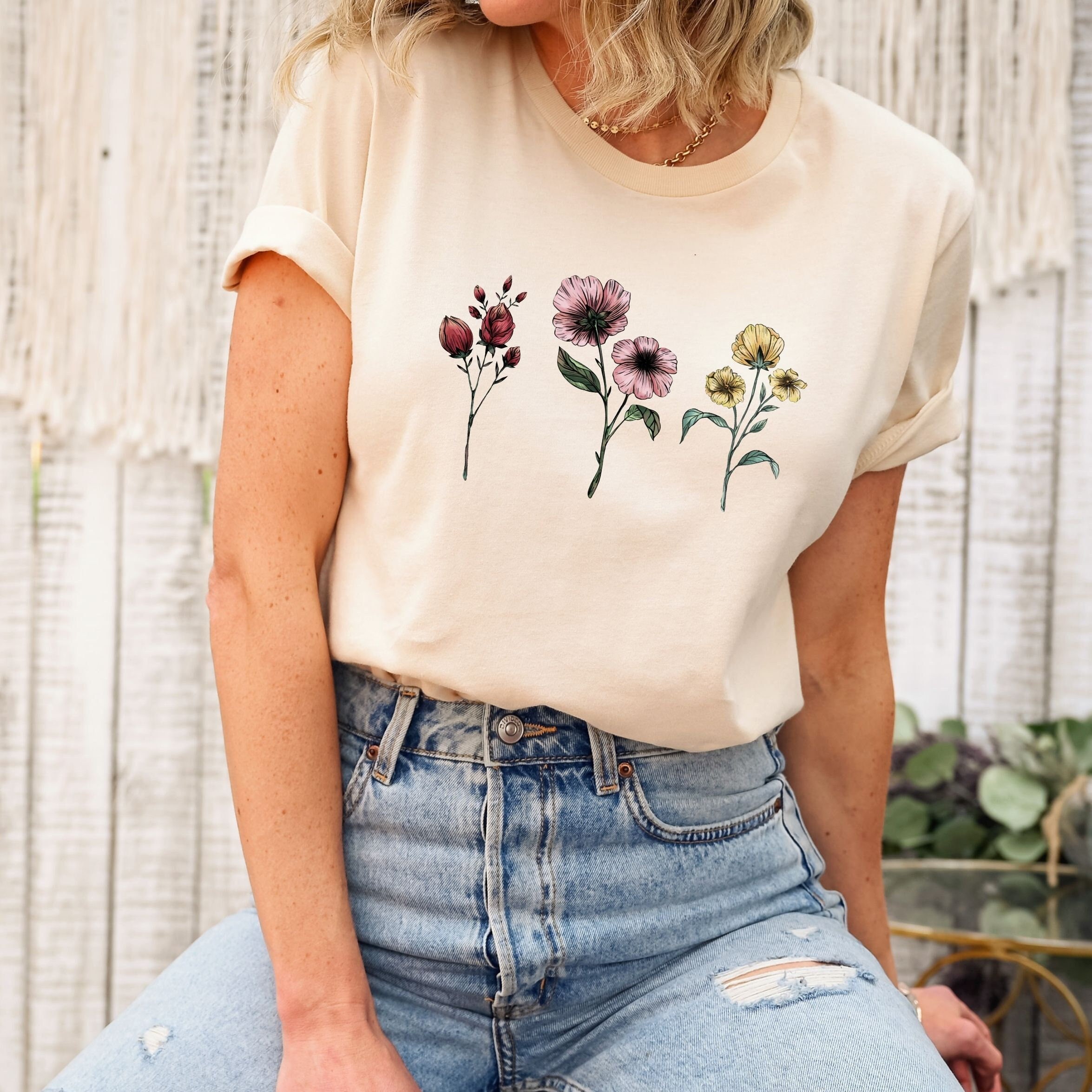 Wildflower T-shirt: Botanic Plant Lady Tee - Etsy